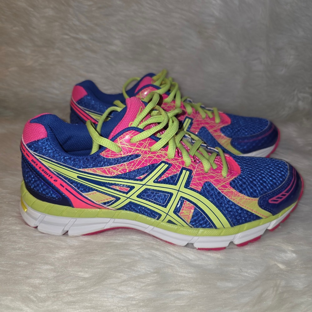 ASICS Gel-Excite 2 Running Shoes Women's 9 Blue Pink Neon T473N